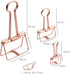 Rose Gold Wire Binder Clips and Cute Paper Clips Set, Assorted Sizes, 2 Large, 6 Medium, 10 Small Office Clamp Clips