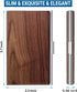 MaxGear Walnut Wood Business Card Holder, Professional Slim Card Case for Men & Women, Black