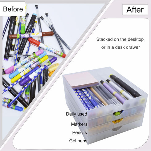 FASTRYF 8Pack Craft Organizers and Storage, Pencil, Crayon, Marker, Pen Organizer, Pen Holder, Pen Tray Storage