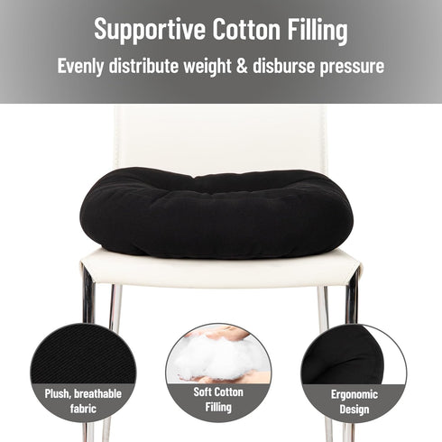 Mind Reader Air-Cloud Black Seat Cushion - Ergonomic Support for Office & Car