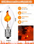 Xingzd 25 Pack Bulbs C7 1W Bulbs, E12 Bulbs Christmas Flickering Flame Light Replacement, Clear Flicker Flame Candle