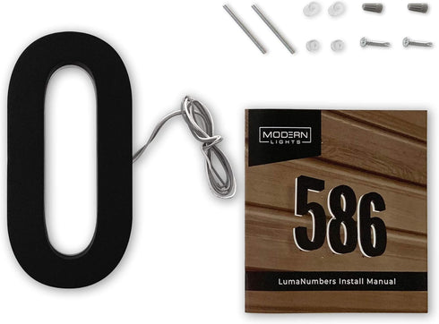 5 Inch House Numbers, Premium Quality ABS-Polymer, Backlit LED Illuminated Home Address Number