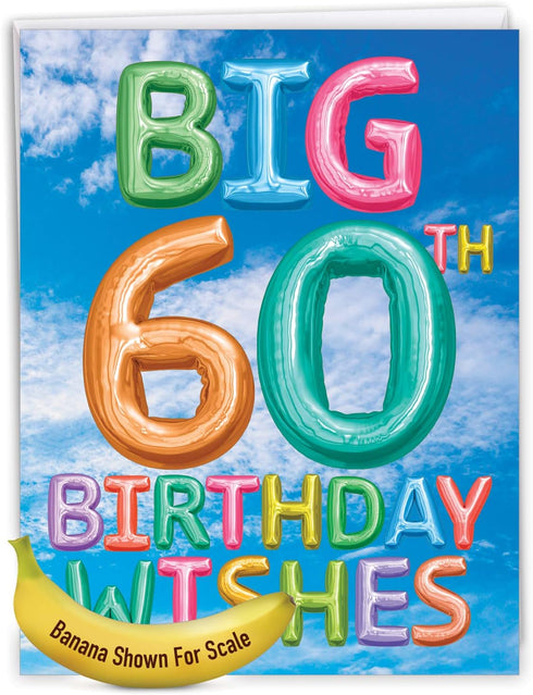 The Best Card Company 60th Jumbo Birthday Greeting Card (8.5 x 11 Inch) - 60 Years Old Celebration
