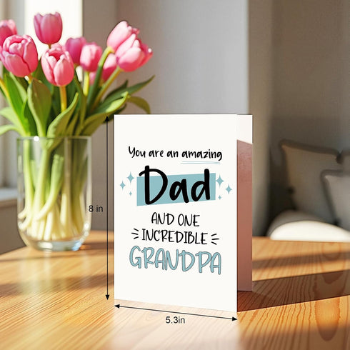Qiliji Father's Day Card for Grandpa, Happy Father's Day Card from Kid, Grandpa Birthday Card, You Are An Amazing Dad