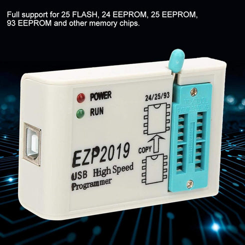 EZP2019 USB Programmer, EEPROM Programmer BIOS Chip for 24 25 93 EEPROM Flash Bios with Sockets & Test Folder