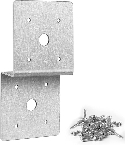 6 PCS Metal Z Bracket for 2x4 Cross Joist and 4x4 Post, Metal Joint Corner Brace Support for Roofing and Furniture