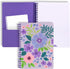 Steel Mill & Co Cute Mini Spiral Notebook, 8.25" x 6.25", Durable Hardcover, 160 Lined Pages, Lilac Floral