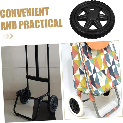 2Pcs Ciieeo Heavy Duty Plate Casters Replacement Wheels for Shopping Carts Rubber Rolling Cart Parts Effortless Shock