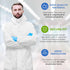 Pack 5 60 AMZ Medical Supply White Disposable Coveralls with Hood, Large. of Microporous Lab Coveralls for Men