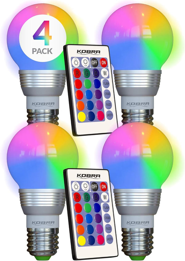 Kobra LED Color Changing Light Bulb with Remote Control (4-Pack) - 16