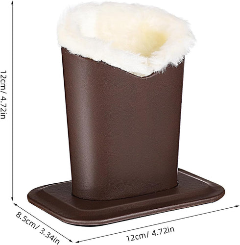 2pcs Eyeglass Holder - Plush Lined PU Leather Glasses Stand Case for Desk Nightstand, Protective Storage Organizer