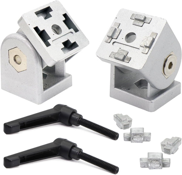 2Pcs 15 Series Aluminum Extrusion Profile Flexible Pivot Joint Connectors with Handles - 15 Extruded Aluminium Profile