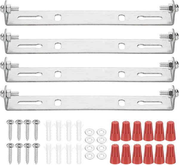 LUMLLSAJI 140mm (5.51") Universal Light Fixture Mounting Bracket Kit, 4 Set Silver Tone