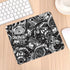 Gaming Mouse Pad with Automobile Car Parts Pattern, Monochrome Black and White Non-Slip Rubber for Computers
