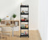 5-Tier Sooyee Plastic Rolling Utility Cart with Wheels, Multi-Functional Storage Trolley for Office, Living Room