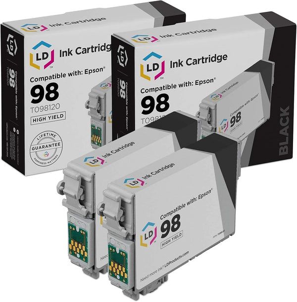 LD Products 2 Pack Remanufactured Ink Cartridge Replacement for Epson 98 T098120 - Compatible with Artisan Printer