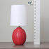 LT1163-RED 12.5" Simple Designs Chic Glow Mini Textured Oval Table Lamp, for Bedroom, Office, Living Room, Stylish