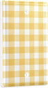 WELLDAY 1-Gang 4.50" 2.76", Butter Yellow Checkered Blank Wall Plate, Standard Size x Polycarbonate Thermoplastic Blank