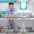 Set 2 2 3-Way Dimmable 800 5000K Bulbs Lynnoland Green Touch Table Lamps of with USB & AC Outlet, Bedside Nightstand