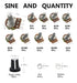 Potentiometer Kit 1K 5K 10K 20K 50K 100K 250K 500K 1M Ohm Knurled Shaft Linear Rotary Taper Variable Resistor Potentiometers with Nuts, Washers and Potentiometer Knob - 45 Sets