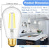 6-Pack Dimmable LED Light Bulbs, 7W 60Watt Equivalent Edison Bulbs, 900LM Ultra Bright LED Bulbs, 5000K Daylight White, ST58 Vintage Antique Bulbs, E26 Medium Base, CRI90+, Clear Glass, No-flicker by Kondras