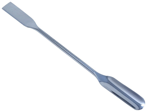 Double Ended Micro Lab Scoop Spoon, 6" L Stainless Steel Spatula with Half Rounded/Flat End