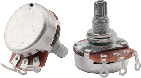 Musiclily Guitar Full Size Pots A250K Split Knurled Long 18mm Shaft Potentiometers for Stratocaster & Telecaster (Pack