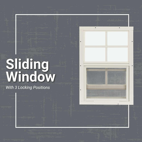 18x27 (1-Pack) Shed Windows | Sliding Windows with Tempered Glass & Screens | Flush Mount, Brown Aluminum Frames