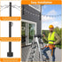 SINLEY 2.8Ft 4 Pack,Light String Light Poles Poles for Outside Lights,Outdoor with Fence Brackets Hanging Lights,Metal