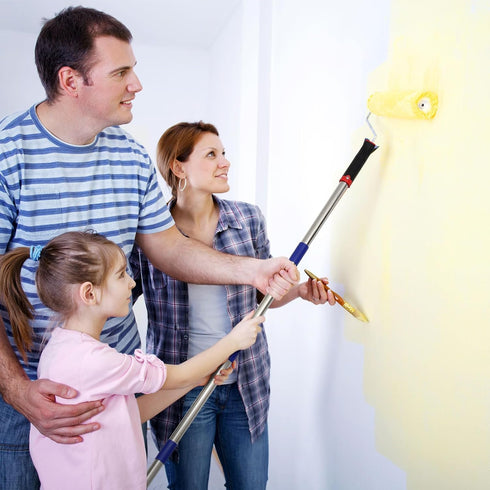 13PCS Set 9 Inch 52 inch BeBecome Paint Roller Kit with Extension Pole, House Paint Rollers with Tray, Roller Frame