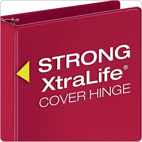 Cardinal 3 Ring Binders, Durable 2 Inch Binder with Round Rings, Holds 475 Sheets, ClearVue Covers, 4 Pack