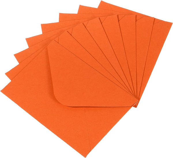 YOKIVE 100pcs Gift Card Envelopes, 10x7cm Mini Envelopes for Thank You Cards, Graduation, Birthday, Orange