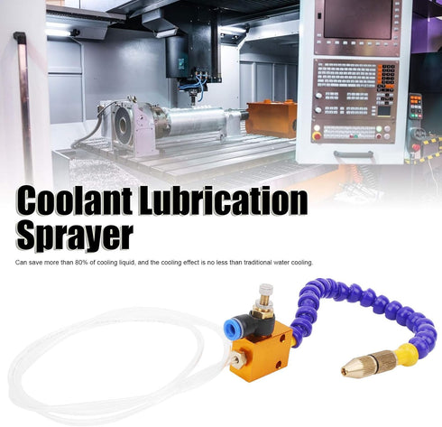 2Pcs CNC Mist Coolant System for Lathe Milling Engraving, 8mm Air Pipe Sprayer for Metal Cutting Cooling Lubrication