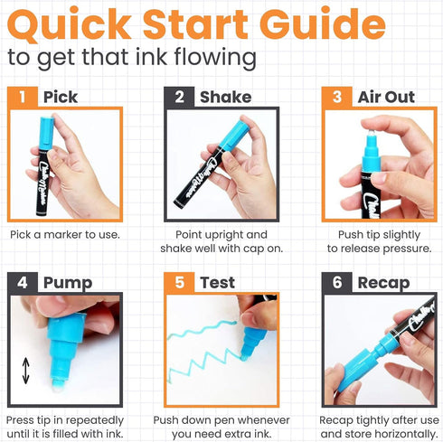 8 15mm 3 1 28g Washable Window Markers for Cars - Jumbo, in Nib, Ink - Liquid Chalk Markers for Chalkboard, Blackboard