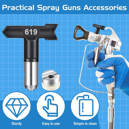 8 Pcs Reversible Spray Tip Nozzles for Airless Paint Sprayer, Tips for Airless Spraying Machine Parts