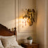 Angel Wall Lamp, Vintage Holy Guardian Night Light with Frosted Crystal & Wings, Battery Operated Wall Sconce
