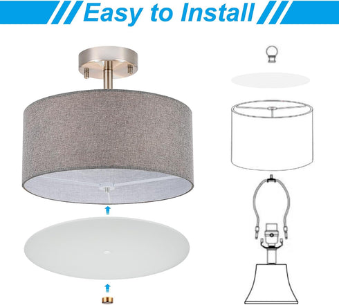 12.5" 3/8" 13-15" PATIKIL Lampshade Diffuser, Diameter with Center Hole Round Diffuser for Drum Lampshades Pendants