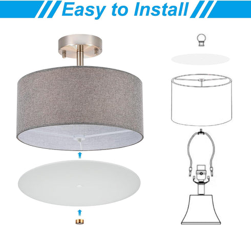 9.5" 3/8" 10-12" PATIKIL Lampshade Diffuser, Diameter with Center Hole Round Diffuser for Drum Lampshades Pendants