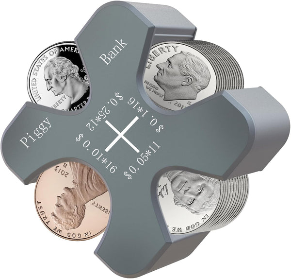Coin Holder for Car, Vcertcpl Silicone Change Organizer, Portable Holder for 55 Coins, Gray 01