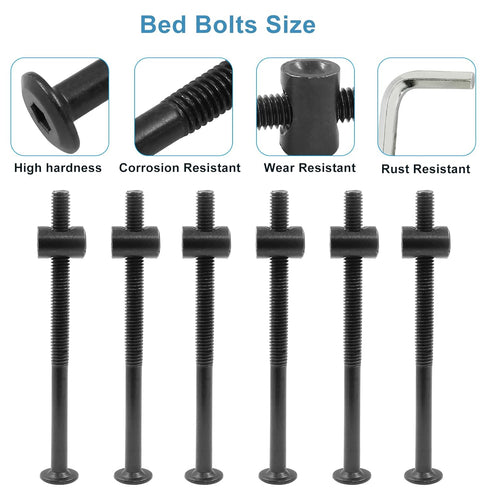 Biaungdo M6 90mm 12 x Hex Drive Socket Furniture Barrel Screws Bolt Nuts Furniture Crib Baby Bed Bolt