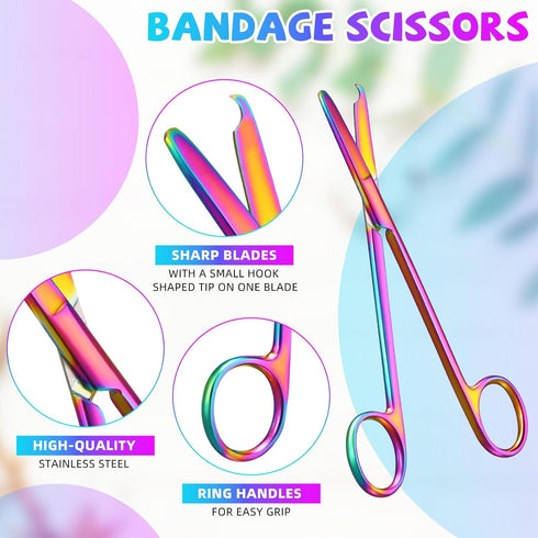 Tweezer(Colorful,4 BBTO Hemostat Curved and Straight Hemostat Forceps Piercing Pliers Forceps, Stainless Steel Straight