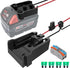 Power Wheel Adapter with Fuse & Switch for Milwaukee 18V Battery, Non-Blown Tight Battery Adapter, 4Pcs 30A Fuse