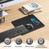 Firelison 2 1 12" 10"Black Wireless Charging Mouse Pad in Leather Multifunctional Office Desk Pad with Non-Slip Rubber