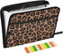 Black Leopard 13 Pocket Expanding File Folder with Labels, A4 Document Folder with Zipper Closure