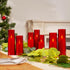 Homemory Red Acrylic Flameless LED Candles with Remote & Timer, Battery Powered, Fake Candles, Elegant Home Decor