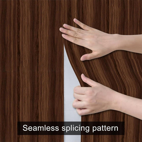 118.1x17.7 Inches HOMETITUTE Walnut Wood Grain Wallpaper Peel and Stick Dark Brown Pattern Removable Self Adhesive