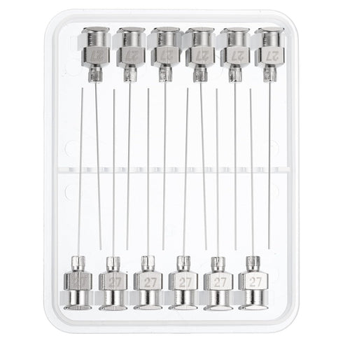 PATIKIL 27Ga x 1.5 Inch Stainless Steel Dispensing Needle Tips, 12Pcs Blunt Tips Luer Lock for Thick Glue Ink Lab