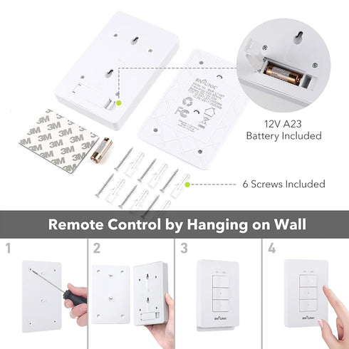 Bulbs, (3 BN-LINK Mini Wireless Wall-Mounting Remote Control Outlet Switch Power Plug in for Household Appliances