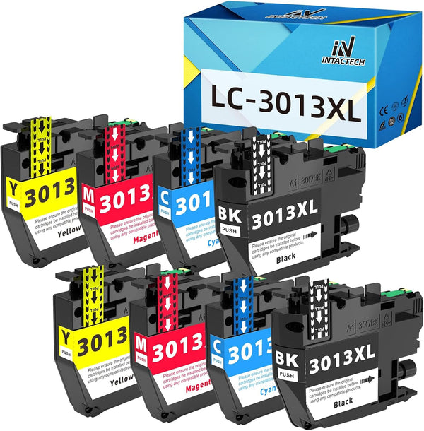 LC-3013 XL Compatible Ink Cartridges Replacement for Brother LC 3013, High Yield, 8 Pack (2 Black, 2 Cyan, 2 Magenta, 2