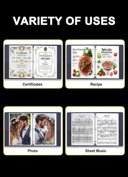 Sheet Protectors 8.5 x 11 Inch, 100 Pack Page Protectors for 3 Ring Binder, Top Loading Plastic Sleeves